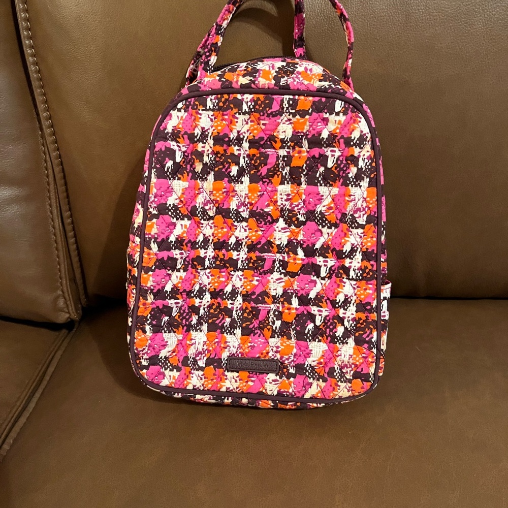 Vera Bradley Pink and Orange Carson Pattern Backpack
